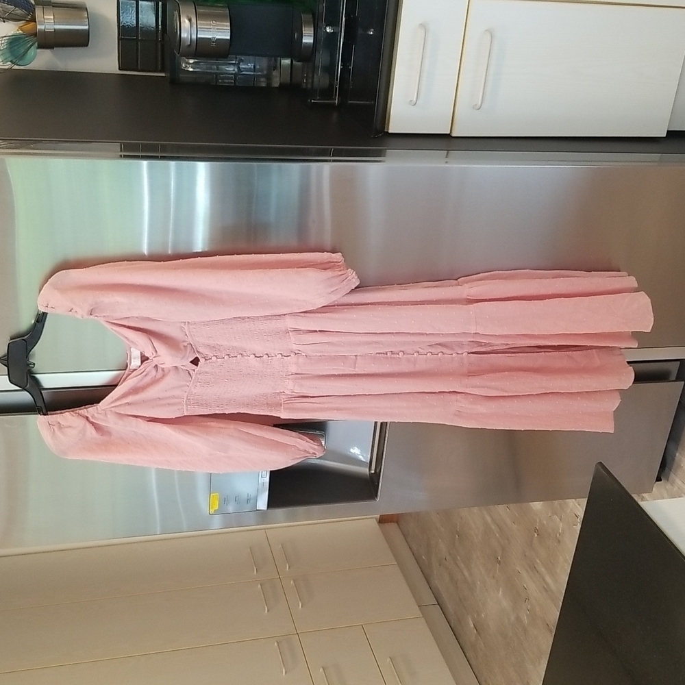 💕ASTR THE LABEL💕 Long Sleeve Twist Bust Dress ~ Soft Pink Small XS NWT - Picture 5 of 12